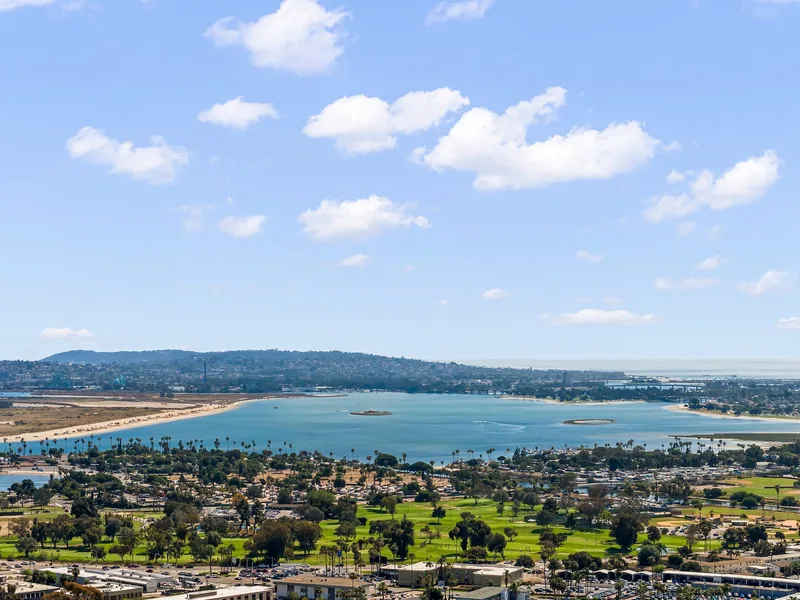 Evening outlook over Mission Bay from the coastal house